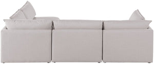 Mackenzie Linen Textured Fabric / Engineered Wood / Foam Contemporary Beige Durable Linen Textured Modular Sectional - 120" W x 80" D x 35" H