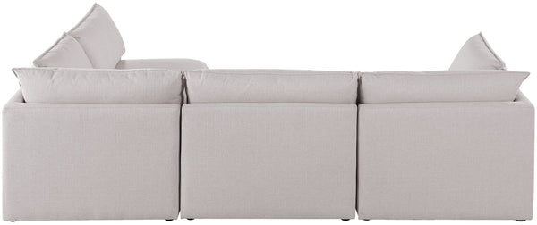 Mackenzie Linen Textured Fabric / Engineered Wood / Foam Contemporary Beige Durable Linen Textured Modular Sectional - 120" W x 80" D x 35" H