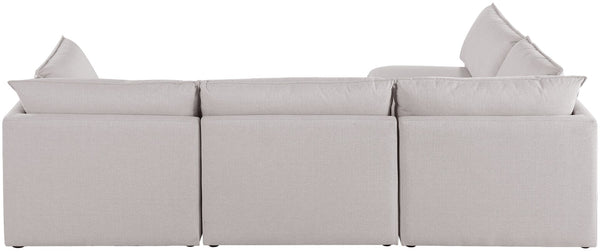 Mackenzie Linen Textured Fabric / Engineered Wood / Foam Contemporary Beige Durable Linen Textured Modular Sectional - 120" W x 80" D x 35" H