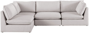 Mackenzie Linen Textured Fabric / Engineered Wood / Foam Contemporary Beige Durable Linen Textured Modular Sectional - 120" W x 80" D x 35" H