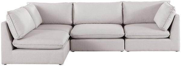 Mackenzie Linen Textured Fabric / Engineered Wood / Foam Contemporary Beige Durable Linen Textured Modular Sectional - 120" W x 80" D x 35" H