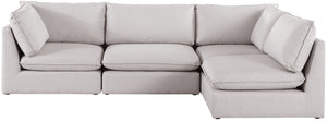 Mackenzie Linen Textured Fabric / Engineered Wood / Foam Contemporary Beige Durable Linen Textured Modular Sectional - 120" W x 80" D x 35" H