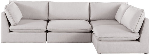 Mackenzie Linen Textured Fabric / Engineered Wood / Foam Contemporary Beige Durable Linen Textured Modular Sectional - 120" W x 80" D x 35" H