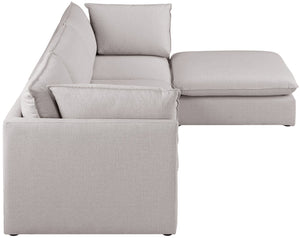 Mackenzie Linen Textured Fabric / Engineered Wood / Foam Contemporary Beige Durable Linen Textured Modular Sectional - 120" W x 80" D x 35" H