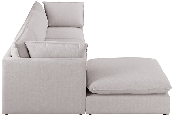 Mackenzie Linen Textured Fabric / Engineered Wood / Foam Contemporary Beige Durable Linen Textured Modular Sectional - 120" W x 80" D x 35" H