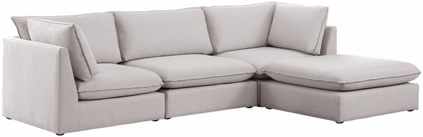 Mackenzie Linen Textured Fabric / Engineered Wood / Foam Contemporary Beige Durable Linen Textured Modular Sectional - 120" W x 80" D x 35" H