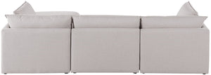 Mackenzie Linen Textured Fabric / Engineered Wood / Foam Contemporary Beige Durable Linen Textured Modular Sectional - 120" W x 80" D x 35" H