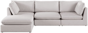 Mackenzie Linen Textured Fabric / Engineered Wood / Foam Contemporary Beige Durable Linen Textured Modular Sectional - 120" W x 80" D x 35" H