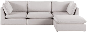 Mackenzie Linen Textured Fabric / Engineered Wood / Foam Contemporary Beige Durable Linen Textured Modular Sectional - 120" W x 80" D x 35" H