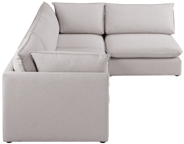 Mackenzie Linen Textured Fabric / Engineered Wood / Foam Contemporary Beige Durable Linen Textured Modular Sectional - 120" W x 80" D x 35" H