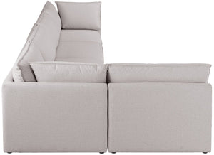 Mackenzie Linen Textured Fabric / Engineered Wood / Foam Contemporary Beige Durable Linen Textured Modular Sectional - 160" W x 80" D x 35" H