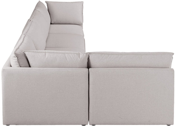 Mackenzie Linen Textured Fabric / Engineered Wood / Foam Contemporary Beige Durable Linen Textured Modular Sectional - 160" W x 80" D x 35" H