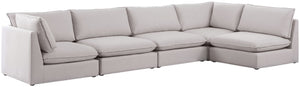 Mackenzie Linen Textured Fabric / Engineered Wood / Foam Contemporary Beige Durable Linen Textured Modular Sectional - 160" W x 80" D x 35" H