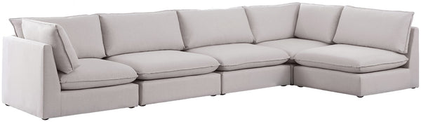 Mackenzie Linen Textured Fabric / Engineered Wood / Foam Contemporary Beige Durable Linen Textured Modular Sectional - 160" W x 80" D x 35" H