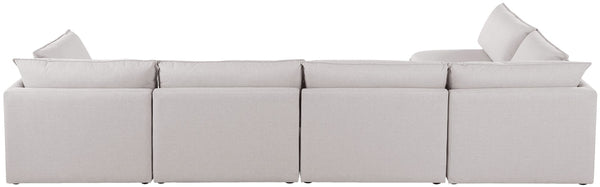 Mackenzie Linen Textured Fabric / Engineered Wood / Foam Contemporary Beige Durable Linen Textured Modular Sectional - 160" W x 80" D x 35" H