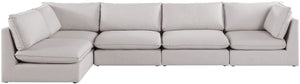 Mackenzie Linen Textured Fabric / Engineered Wood / Foam Contemporary Beige Durable Linen Textured Modular Sectional - 160" W x 80" D x 35" H