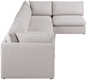 Mackenzie Linen Textured Fabric / Engineered Wood / Foam Contemporary Beige Durable Linen Textured Modular Sectional - 160" W x 80" D x 35" H