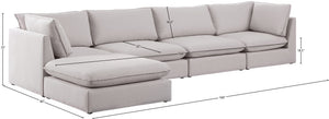 Mackenzie Linen Textured Fabric / Engineered Wood / Foam Contemporary Beige Durable Linen Textured Modular Sectional - 160" W x 80" D x 35" H