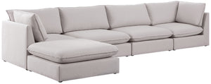 Mackenzie Linen Textured Fabric / Engineered Wood / Foam Contemporary Beige Durable Linen Textured Modular Sectional - 160" W x 80" D x 35" H