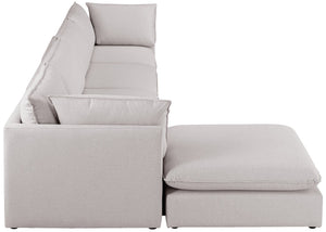 Mackenzie Linen Textured Fabric / Engineered Wood / Foam Contemporary Beige Durable Linen Textured Modular Sectional - 160" W x 80" D x 35" H