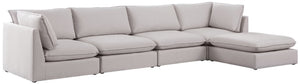 Mackenzie Linen Textured Fabric / Engineered Wood / Foam Contemporary Beige Durable Linen Textured Modular Sectional - 160" W x 80" D x 35" H
