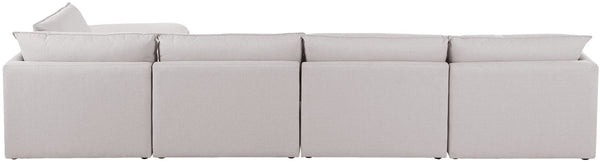 Mackenzie Linen Textured Fabric / Engineered Wood / Foam Contemporary Beige Durable Linen Textured Modular Sectional - 160" W x 80" D x 35" H