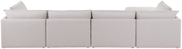 Mackenzie Linen Textured Fabric / Engineered Wood / Foam Contemporary Beige Durable Linen Textured Modular Sectional - 160" W x 80" D x 35" H