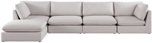 Mackenzie Linen Textured Fabric / Engineered Wood / Foam Contemporary Beige Durable Linen Textured Modular Sectional - 160" W x 80" D x 35" H