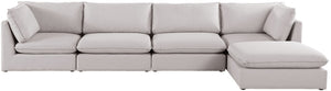 Mackenzie Linen Textured Fabric / Engineered Wood / Foam Contemporary Beige Durable Linen Textured Modular Sectional - 160" W x 80" D x 35" H