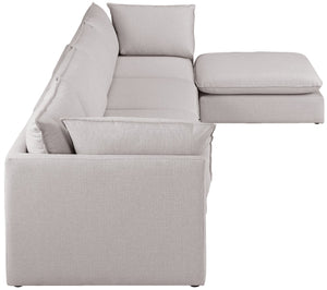 Mackenzie Linen Textured Fabric / Engineered Wood / Foam Contemporary Beige Durable Linen Textured Modular Sectional - 160" W x 80" D x 35" H
