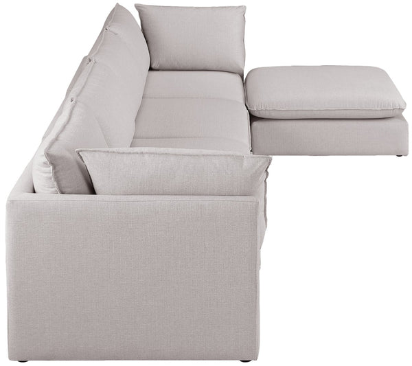 Mackenzie Linen Textured Fabric / Engineered Wood / Foam Contemporary Beige Durable Linen Textured Modular Sectional - 160" W x 80" D x 35" H