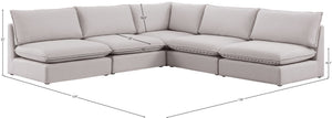 Mackenzie Linen Textured Fabric / Engineered Wood / Foam Contemporary Beige Durable Linen Textured Modular Sectional - 120" W x 120" D x 35" H