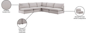 Mackenzie Linen Textured Fabric / Engineered Wood / Foam Contemporary Beige Durable Linen Textured Modular Sectional - 120" W x 120" D x 35" H