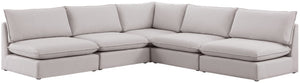 Mackenzie Linen Textured Fabric / Engineered Wood / Foam Contemporary Beige Durable Linen Textured Modular Sectional - 120" W x 120" D x 35" H