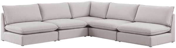 Mackenzie Linen Textured Fabric / Engineered Wood / Foam Contemporary Beige Durable Linen Textured Modular Sectional - 120" W x 120" D x 35" H