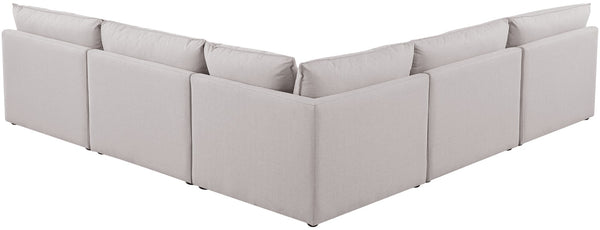 Mackenzie Linen Textured Fabric / Engineered Wood / Foam Contemporary Beige Durable Linen Textured Modular Sectional - 120" W x 120" D x 35" H