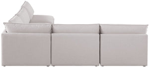 Mackenzie Linen Textured Fabric / Engineered Wood / Foam Contemporary Beige Durable Linen Textured Modular Sectional - 120" W x 120" D x 35" H