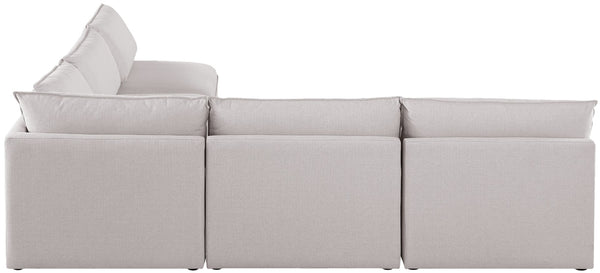 Mackenzie Linen Textured Fabric / Engineered Wood / Foam Contemporary Beige Durable Linen Textured Modular Sectional - 120" W x 120" D x 35" H