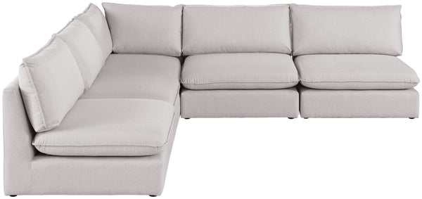 Mackenzie Linen Textured Fabric / Engineered Wood / Foam Contemporary Beige Durable Linen Textured Modular Sectional - 120" W x 120" D x 35" H