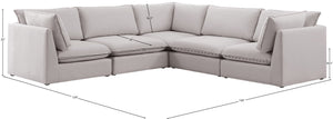 Mackenzie Linen Textured Fabric / Engineered Wood / Foam Contemporary Beige Durable Linen Textured Modular Sectional - 120" W x 120" D x 35" H