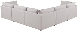 Mackenzie Linen Textured Fabric / Engineered Wood / Foam Contemporary Beige Durable Linen Textured Modular Sectional - 120" W x 120" D x 35" H