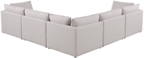 Mackenzie Linen Textured Fabric / Engineered Wood / Foam Contemporary Beige Durable Linen Textured Modular Sectional - 120" W x 120" D x 35" H