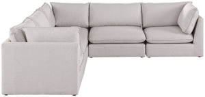 Mackenzie Linen Textured Fabric / Engineered Wood / Foam Contemporary Beige Durable Linen Textured Modular Sectional - 120" W x 120" D x 35" H
