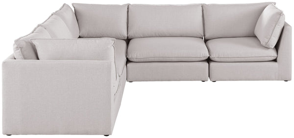 Mackenzie Linen Textured Fabric / Engineered Wood / Foam Contemporary Beige Durable Linen Textured Modular Sectional - 120" W x 120" D x 35" H