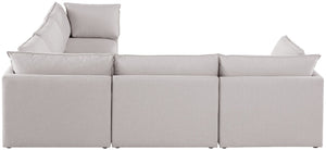 Mackenzie Linen Textured Fabric / Engineered Wood / Foam Contemporary Beige Durable Linen Textured Modular Sectional - 120" W x 120" D x 35" H