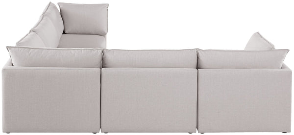 Mackenzie Linen Textured Fabric / Engineered Wood / Foam Contemporary Beige Durable Linen Textured Modular Sectional - 120" W x 120" D x 35" H