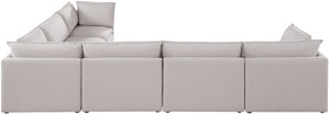 Mackenzie Linen Textured Fabric / Engineered Wood / Foam Contemporary Beige Durable Linen Textured Modular Sectional - 160" W x 120" D x 35" H