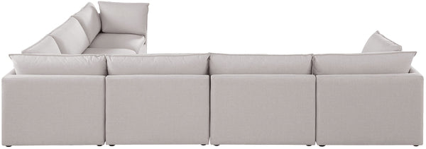 Mackenzie Linen Textured Fabric / Engineered Wood / Foam Contemporary Beige Durable Linen Textured Modular Sectional - 160" W x 120" D x 35" H