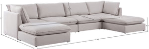 Mackenzie Linen Textured Fabric / Engineered Wood / Foam Contemporary Beige Durable Linen Textured Modular Sectional - 160" W x 80" D x 35" H