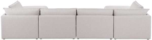 Mackenzie Linen Textured Fabric / Engineered Wood / Foam Contemporary Beige Durable Linen Textured Modular Sectional - 160" W x 80" D x 35" H